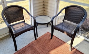 lot 80 image: Patio Chairs and Side Table Set