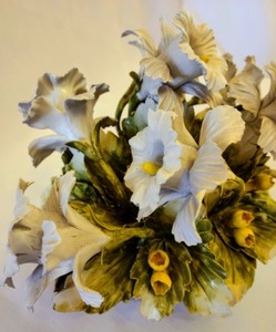 lot 64 image: Vintage Capodimonte Italian Porcelain Flowers