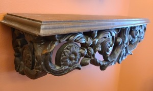 lot 72 image: Ornate Carved Wooden Shelf