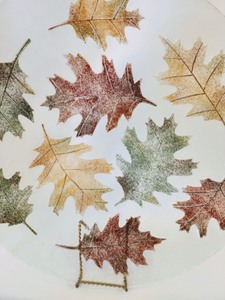 lot 127 image: Pair of Decorative Glass Leaf Plates