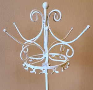 lot 203 image: White Metal Jewelry Display Racks