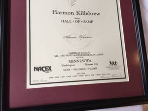 lot 232 image: Nacex Collectors Harmon Killerbrew Framed Art