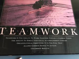 lot 298 image: Teamwork Framed Art
