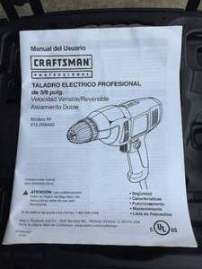 lot 303 image: Craftsman 38th Inch Electric Drill