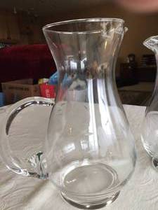 lot 338 image: 2 Crystal Pitchers