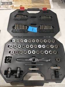 lot 1 image: HUSKY SAEMetric Ratcheting Tap and Die Set (77-Piece)