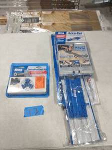 lot 13 image: KREG Concealed Hinge Jig, AND KREG 48 in. Accu-Cut Aluminum Circular Saw Track