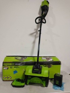 lot 93 image: GREENWORKS PRO 12 in. 60-Volt Battery Cordless Snow Shovel with 4.0 Ah Battery and Charger