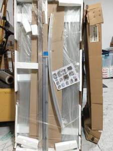 lot 91 image: Ovation 60 in. x 72 in. Framed Sliding Shower Door in Satin Nickel and Clear Glass