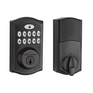 lot 36 image: KWICKSET SmartCode 913 Venetian Bronze Single Cylinder Electronic Deadbolt Featuring SmartKey Security