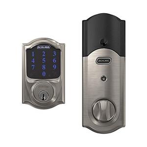 lot 40 image: SCHLAGE Camelot Satin Nickel Connect Smart Door Lock with Alarm