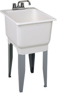 lot 78 image: Utilatub Combo 18 in. x 23.5 in. x 33 in. Co-Polypure Floor Mount Laundry Tub