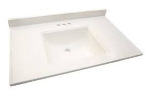25 in. Cultured Marble Vanity Top in Solid White with Basin by Design House- open box not used  - SEE PICTURES