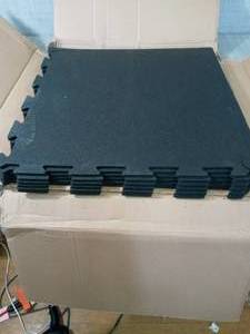 BlackGray 24 in. x 24 in. x .52 in. Dual Sided Impact Tile By TrafficMaster- open box - set of 1  - SEE PICTURES