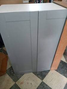 Shaker Assembled 30 in. x 40 in. x 14 in. Wall Cabinet in Gray by J COLLECTION- damaged  - SEE PICTURES