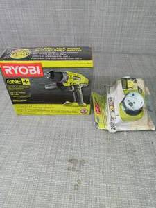 18-Volt ONE Cordless 12 in. Hammer DrillDriver (Tool Only) & WoodMetal Door Lock Installation Kit by RYOBI- open box not used  - SEE PICTURES