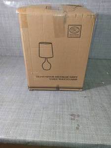 Niyor Grey Table Touch Lamps, 12L x 12W x 23.5H, Metallic Gray- open box not used  - SEE PICTURES