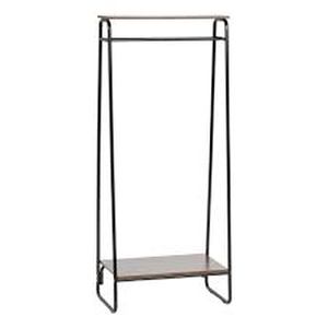 Black Metal Clothes Rack with Shelf (16 in. W x 59 in. H) by IRIS- open box not used  - SEE PICTURES