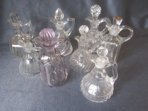 lot 59 image: Glass cruets with purple...