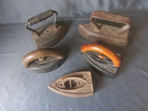 lot 85 image: Sad Irons two solid, two matching ...