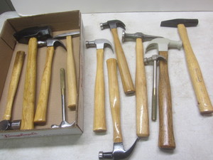 lot 136 image: Hammers with ball peen & claw...