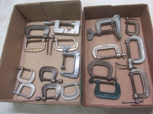 lot 140 image: C-clamps with vintage, qty 17...