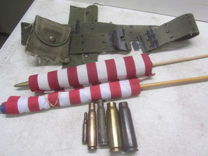 lot 174 image: Spent ammo shells, parade flags, Ar...