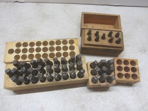 lot 211 image: Metal stamps letters, numbers - tw...