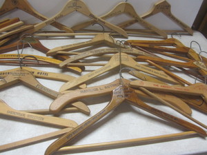 lot 223 image: Wooden souvenir hangers...