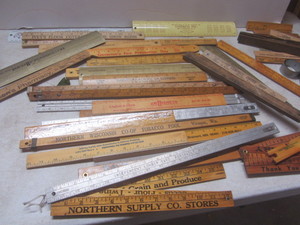 lot 225 image: Advertising rulers folding wood, m...