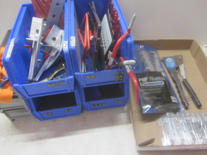 lot 239 image: Parts bins, hooks, strap, pop rivet...