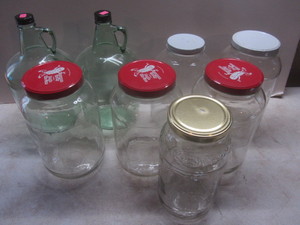 lot 268 image: Glass jugs & jars two 4-liter, two...
