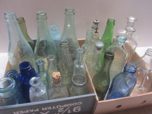 lot 291 image: Apothecary bottles cobalt, Pluto W...
