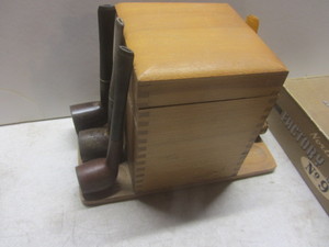 lot 296 image: Smoking pipes, stand, cigar boxes...