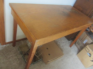 lot 8 image: Wooden table, 48.75Lx28.75Dx30H...