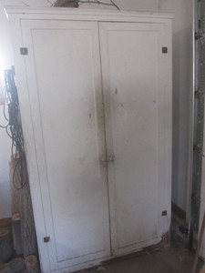 lot 17 image: Antique wooden cabinet - originally...