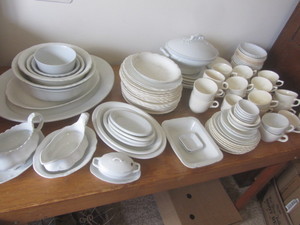 lot 35 image: Ironstone platters, bowls, plates, ...