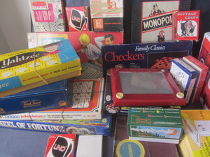 lot 348 image: Games including 1946 Monopoly board...
