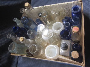 lot 459 image: Bottles including cobalt, Hires Ext...