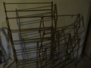 lot 486 image: Drying racks (2), iron, mini board...