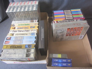 lot 399 image: DVDs - War, Benny Hill, VHS tapes w...