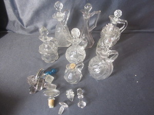 lot 410 image: Cruets, 8 with extra stoppers...