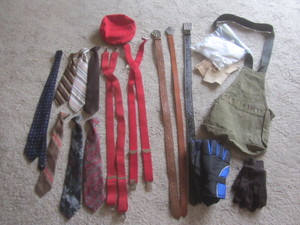 lot 412 image: Suspenders, mens ties, 38 belts &...
