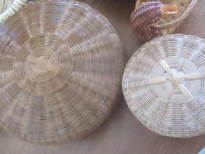 lot 350 image: Baskets including vintage sewing...