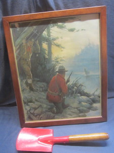 lot 528 image: Boy Scout & Mountie print 19x22,5...