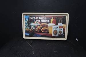 lot 5 image: HANGING MILLER LIGHT BEER SIGN