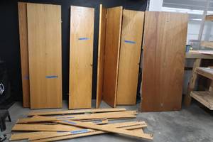 lot 8 image: SWINGING OAK  CLOSET DOORS