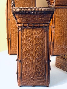lot 33 image: Set of Three Decorative Baskets and Marquetry Covered Box