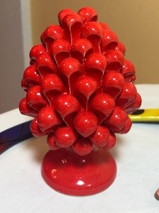 lot 73 image: Two Metal Lizards, Glass Bird & Red Ceramic Tree