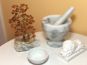 lot 64 image: White Tree of Good Luck w Amber and More